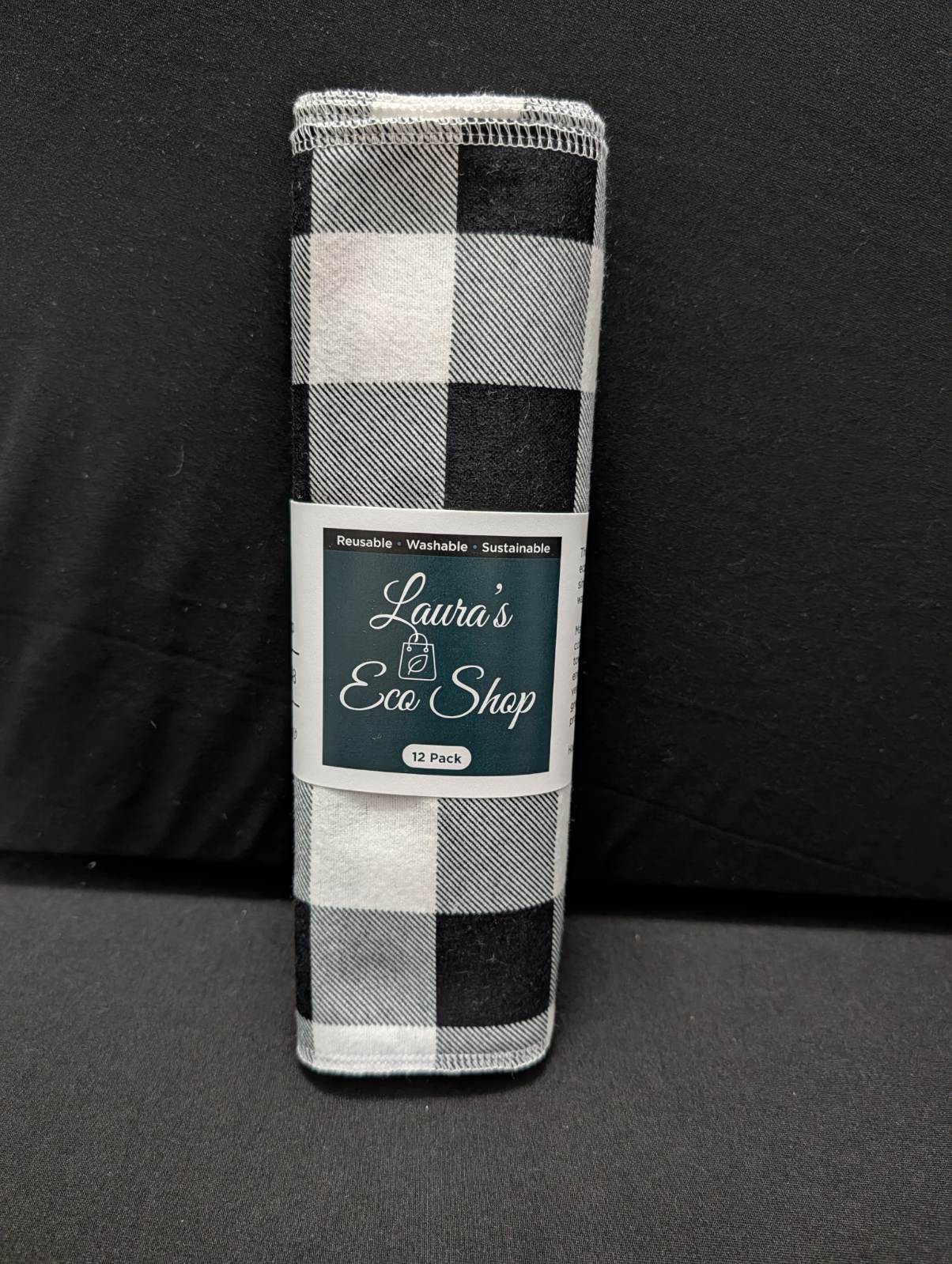Plaid reusable paperless towels handmade by Laura